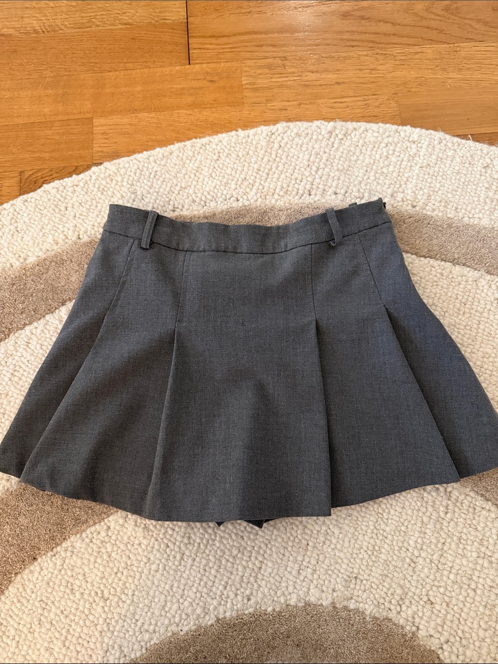 Zara Dark Gray Pleated Mini Skirt